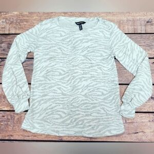 Ellen Tracy Zebra Print Jacquard Crewneck XS - New Without Tags